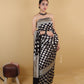 Black Polka Dot Khaddi Banarasi Georgette Silk Saree