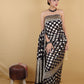 Black Polka Dot Khaddi Banarasi Georgette Silk Saree