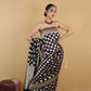 Black Polka Dot Khaddi Banarasi Georgette Silk Saree