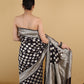 Black Polka Dot Khaddi Banarasi Georgette Silk Saree