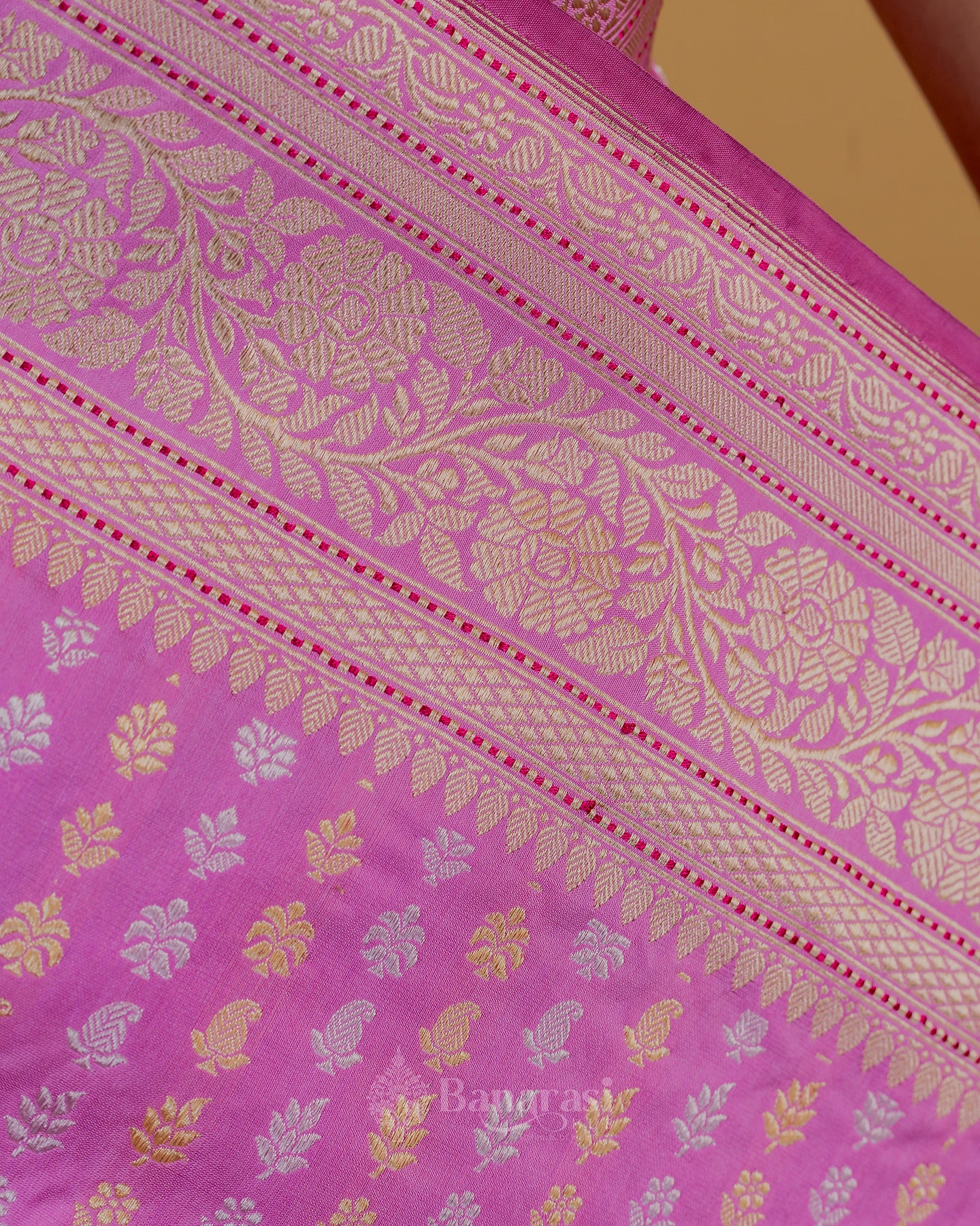 Pink Sona Rupa Katan Banarasi Silk Saree