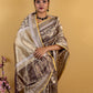 Metallic Grey Woven Tissue Banarasi Silk Saree