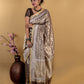 Metallic Grey Woven Tissue Banarasi Silk Saree