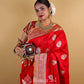 Cherry Red Sona Rupa Kadhua Katan Banarasi Silk Saree