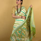 Pista Green Rangkat Khaddi Banarasi Georgette Silk Saree