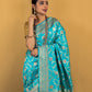 Firozi Blue Meenedar Upada Katan Banarasi Silk Saree