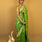 Pista Green Handwoven Khaddi Banarasi Georgette Silk Saree