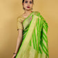 Pista Green Handwoven Khaddi Banarasi Georgette Silk Saree