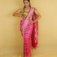 Hot Pink Handwoven Khaddi Banarasi Georgette Silk Saree