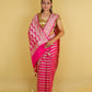 Hot Pink Handwoven Khaddi Banarasi Georgette Silk Saree