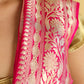 Hot Pink Handwoven Khaddi Banarasi Georgette Silk Saree