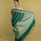 Deep Green Meenakari Khaddi Banarasi Georgette Silk Saree