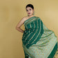 Deep Green Meenakari Khaddi Banarasi Georgette Silk Saree