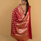 Ethnic Red Katan Banarasi Silk Saree