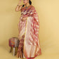 Golden Metallic Purple Tissue Banarasi Silk Saree