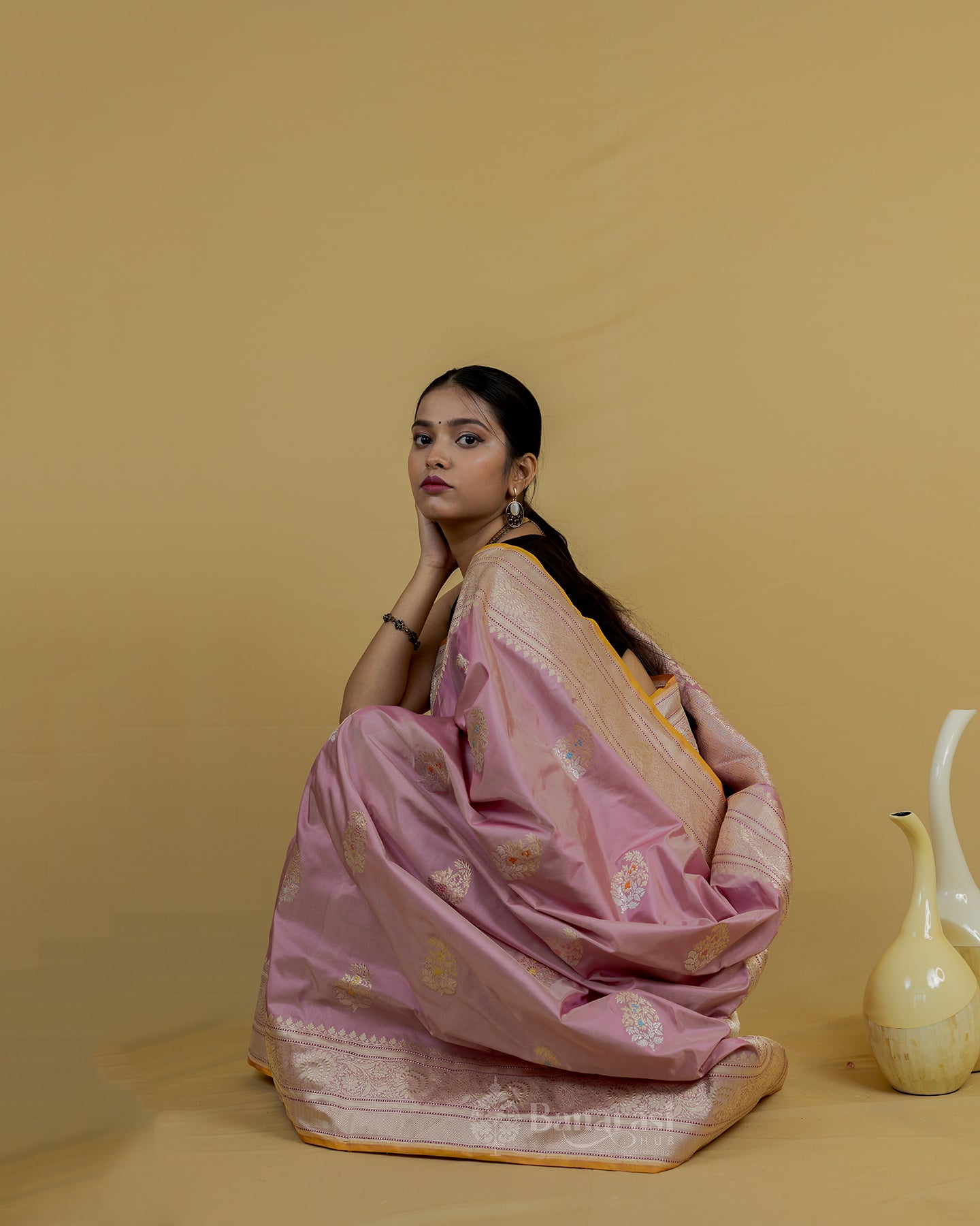 Pastel Pink Sona Rupa Kadhwa Katan Banarasi Silk Saree