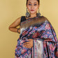 Grey Multi Jamdani Floral Katan Banarasi Silk Saree