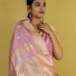 Lemonade Pink Kadhua Katan Banarasi Silk Saree