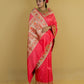 Peach Red Paithani Katan Banarasi Silk