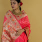 Peach Red Paithani Katan Banarasi Silk