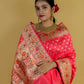 Peach Red Paithani Katan Banarasi Silk