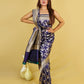 Navy Blue Floral Katan Banarasi Silk Saree