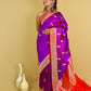 Purple and Red Kadhua Katan Banarasi Silk Saree