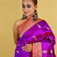 Purple and Red Kadhua Katan Banarasi Silk Saree