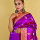 Purple and Red Kadhua Katan Banarasi Silk Saree