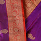 Purple and Red Kadhua Katan Banarasi Silk Saree