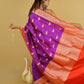 Purple and Red Kadhua Katan Banarasi Silk Saree