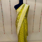 Olive Green Gajji Satin Zari Weaving Saree