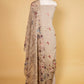 Beige Matka Linen Embroidered Suit