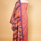 Brick Orange Matka Linen Embroidered Suit