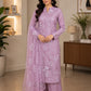 Lavender Embroidered Organza Suit