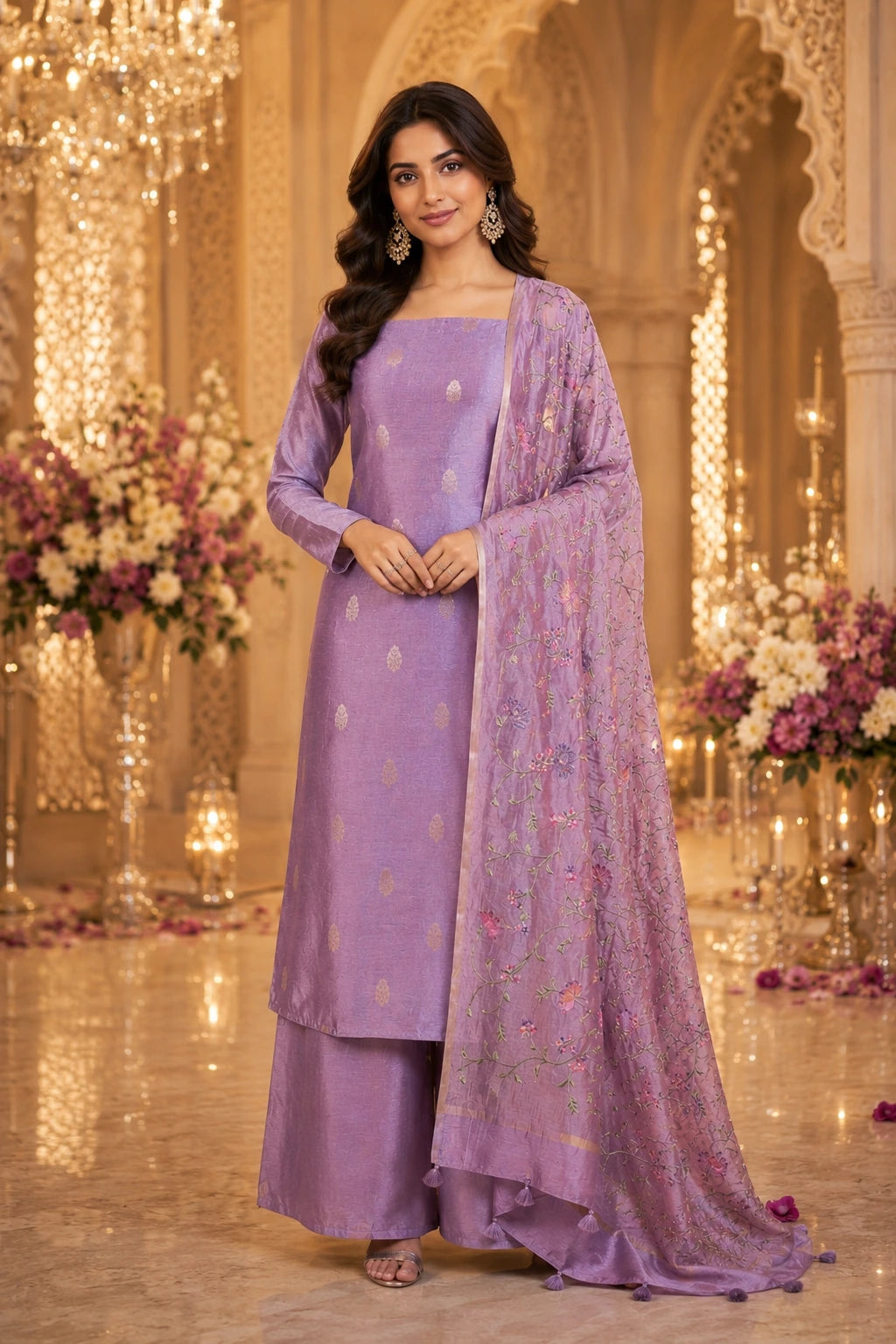 Lavender Puna Silk Suit