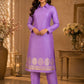 Lavender Chanderi Weaving Co-ords