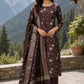 Coffee Brown Embroidered Puna Silk Suit