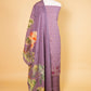 Purple Matka Linen Embroidered Suit