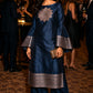 German Blue Katan Silk Weaving Co-ords