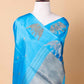 Electric Blue Bird Weaving Raw Mango Silk Saree