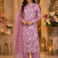 Lavender Applique Organza Suit