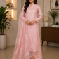 Light Pink Embroidered Organza Suit