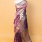Wine Pure Soft Tissue Silk Saree