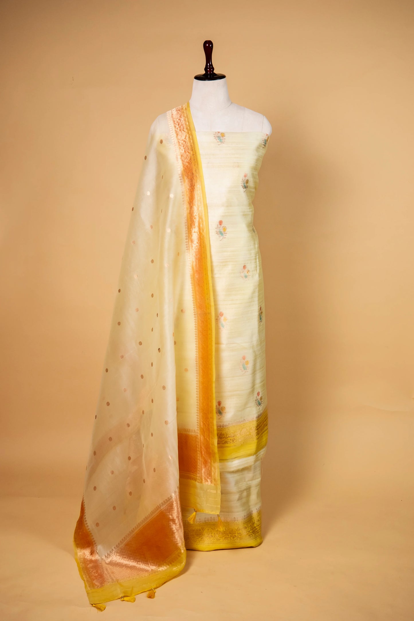 Lemon Yellow Handwoven Raw Silk suit