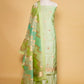 Pista Green Handwoven Chiniya Silk Suit