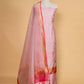 Peachy Pink Handwoven Raw Silk suit