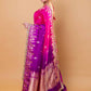 Rani & Purple Shaded Kadhua Organza Silk Saree With Embellished Border
