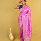 Light Pink Floral Jaal Katan Banarasi Silk Saree