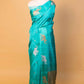 Sea Green Elephant Weaving Raw Mango Silk Saree